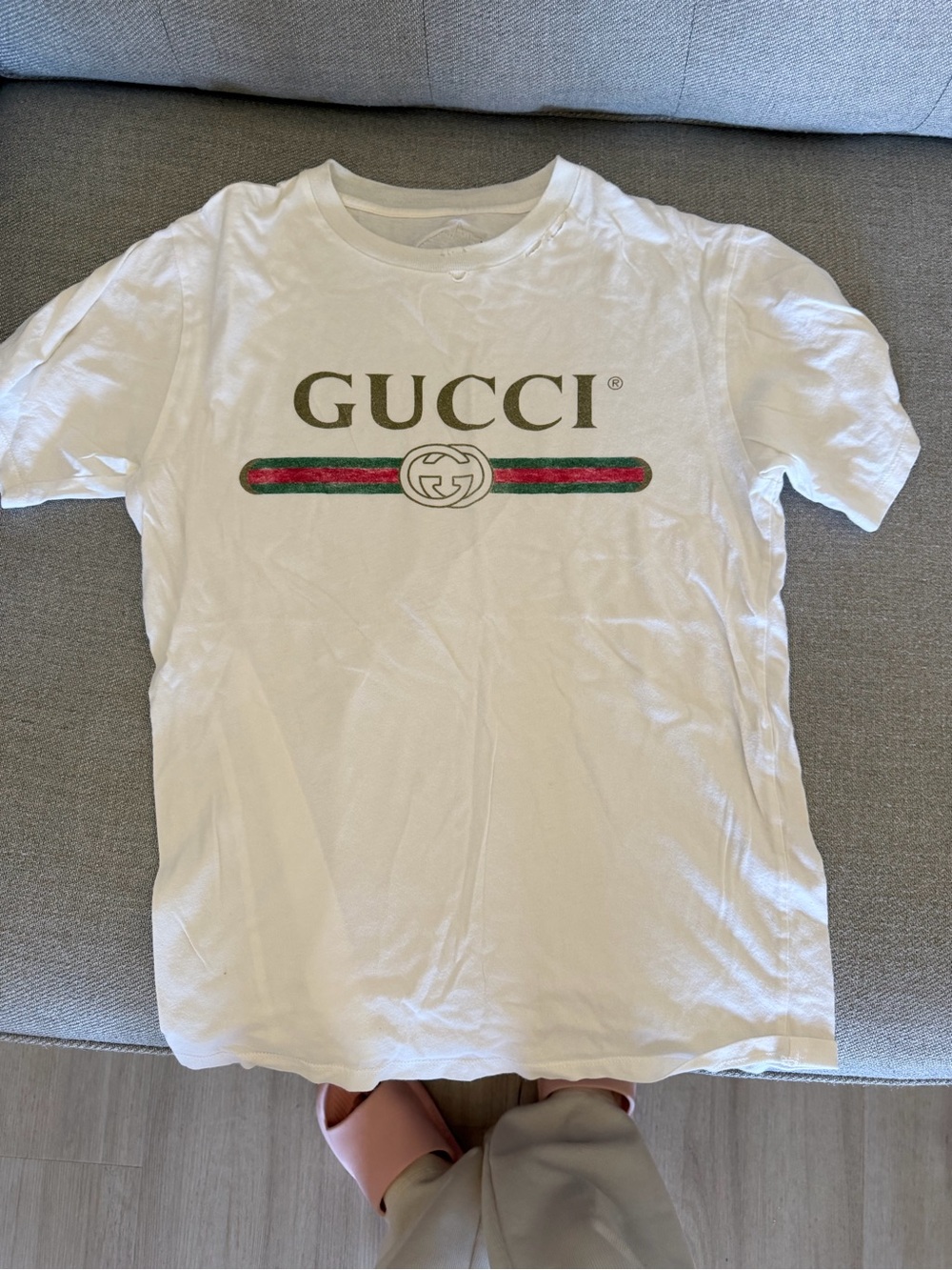 Gucci White Tee with Subtle XS Size Tag